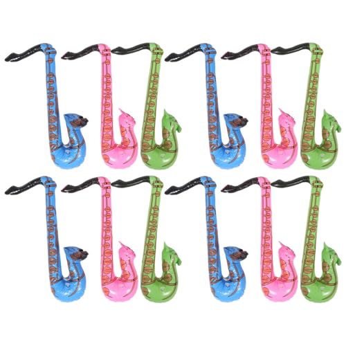 ifundom 12 Pièces D'Instrument De Musique Gonflable Saxophone Gonflable Prop Instrument De Gonflable Saxophone Gonflable Saxophone Musical Carnaval Gonflable