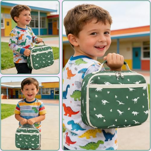 Image of CAMTOP Lunch Box Kids Boys Insulated Lunch Cooler Bag Reusable Lunch Tote Kit for School Travel