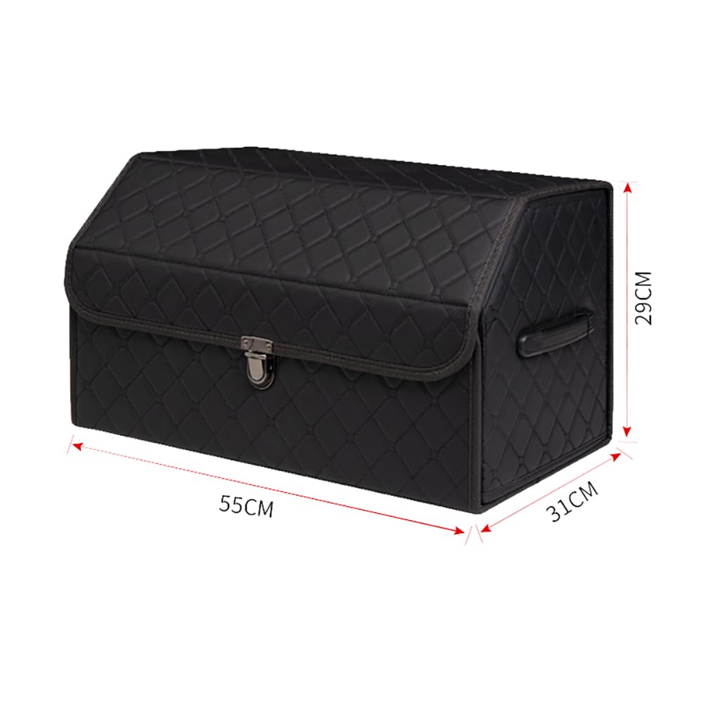 Cuero Organizadores de baúles Bolsas para Maletero del Coche Plegable Almacenamiento y organización para Lada Largus Vesta SW Cross,A/Black-M