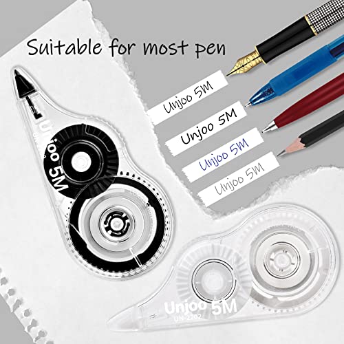 Unjoo White Correction Tape, For school, Office,12pack, 5M/196"x0.2",Black - Image 3