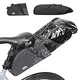 KEMIMOTO Bike Seat Bag Detachable, 11-13L Fully Waterproof Bicycle Saddle Pack with Reflective Panel, Reinforced PP Hardboard Base & Elastic Storage...
