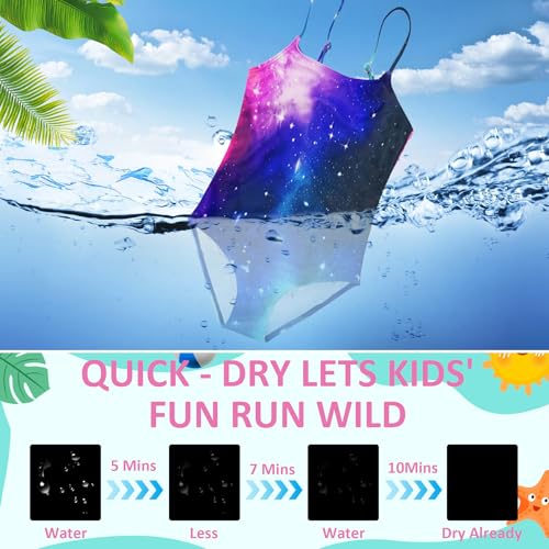Girls One Piece Swimsuits Kids Bathing Suit 5-12 Years,Sun Protection,Breathable Quick-Dry,Adjustable Strap,Stretchy Swimsuit4