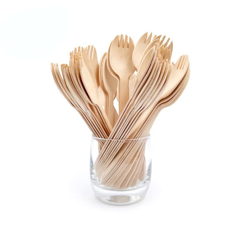 Miniatura 2 de Perfectware - Spork desechable de madera 100 unidades 6 pulgadas