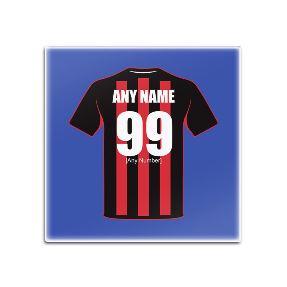 UNIGIFT Personalised Gift - Bournemouth Glass Square Coasters (Football Club Design Theme, Colour Options) - Any Name/Message on Your Unique Mat Pad