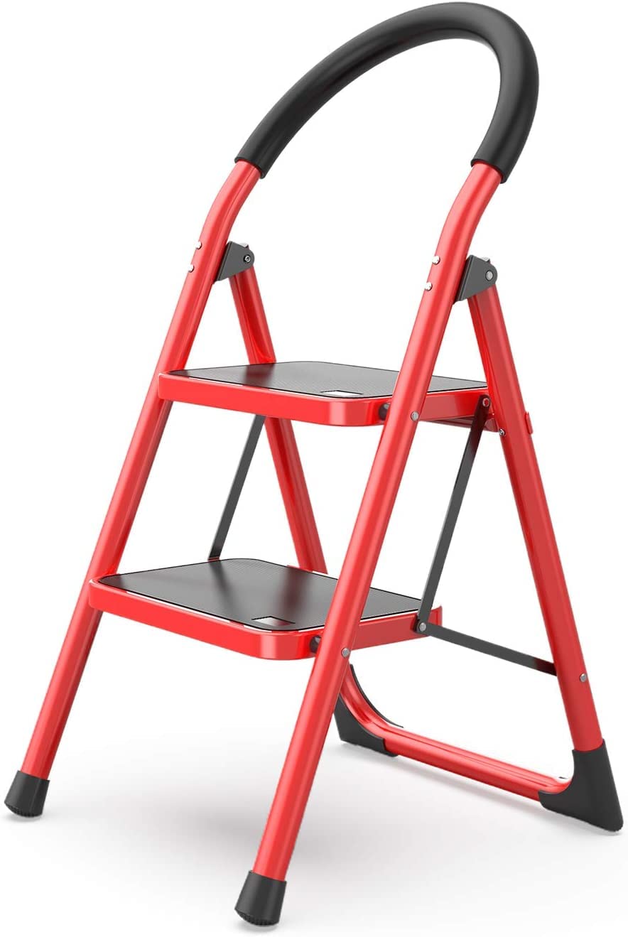 Robustline Home Purpose Ladder (Premium Quality) (2 Steps, Red)
