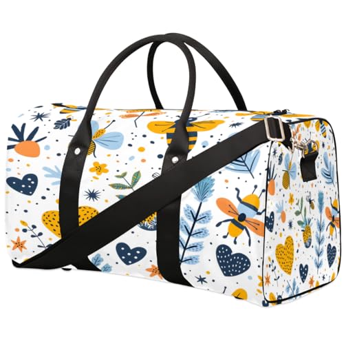 Watercolor Floral Pattern Travel Duffel Bag for Women Men Foldable Sport Gym Tote Bag Lightweight Waterproof Weekender Overnight Bag for Weekend Holiday Gym Swim Yoga