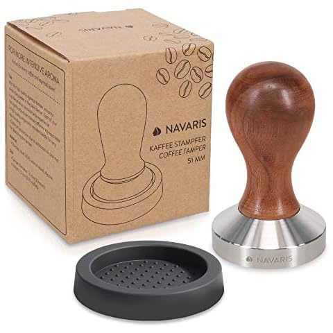 Navaris Coffee Tamper with Walnut Handle Cover