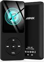 AGPTEK Leitor de MP3 A02 de 8 GB, reprodutor de música de som sem perdas de 70 horas, suporta até 128 GB, preto