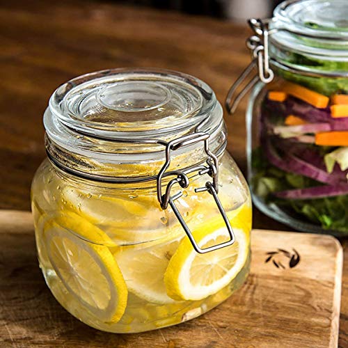 Image of 500 ml Glass Jars with Airtight Lids Wide Mouth Storage Jars With Buckle Lid for Preserving Decorating Canning Jar Dry Food Storage Pasta Spice Beans Flour Set of 1