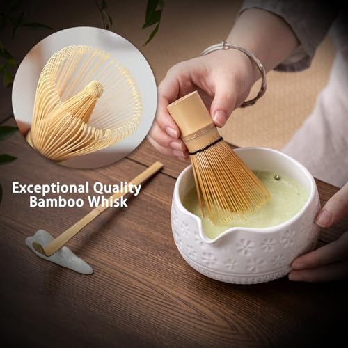 Image of Buucup Matcha Whisk Set, Ceramic Kit with Bowl & Bamboo Accessories