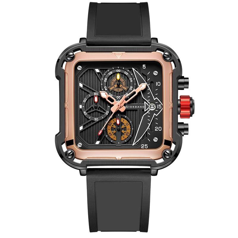 Giordano Multifunction Watch for Men - Perfect Blend of Style and Utility” | Water Resistant Square dial Unique Design Wrist Watch for Man | Best Gift for Males (B0DGLQCLR2) Amazon Price History, Amazon Price Tracker