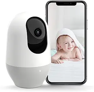 nooie Baby Monitor WiFi Smartphone 2K Baby Monitor with Night Vision Baby Camera Indoor, 360-degree Motion Tracking, Works with Alexa, Two-Way Audio, Motion & Sound Detection,SD Card or Cloud asin的图片