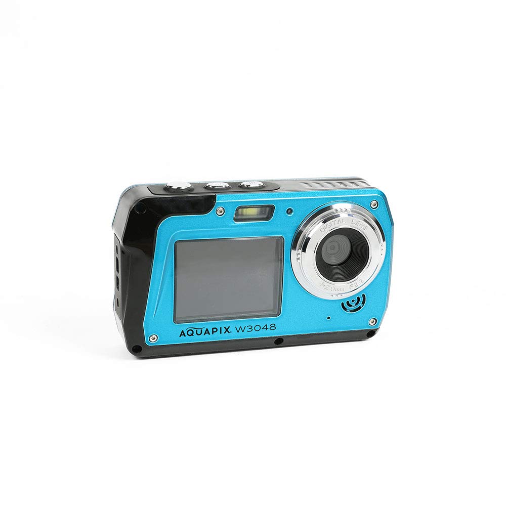 Easypix W3048 Edge Iceblue - Cámara Sumergible, 48MP Doble Pantalla