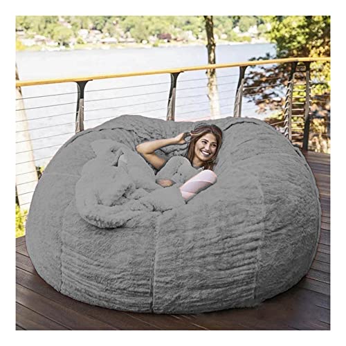 Sillón Puff con Funda de Piel Peluda Lavable