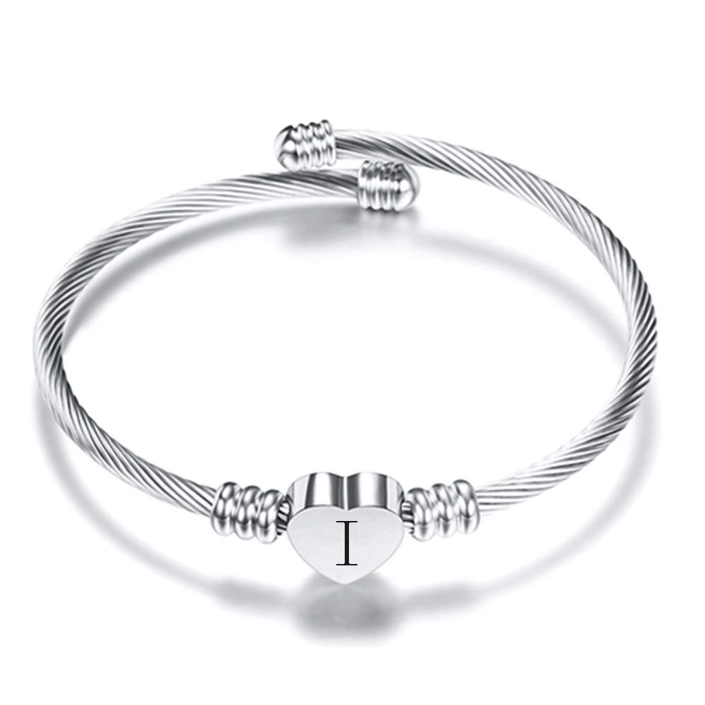 VQYSKO Gold Bracelets for Girls-A to Z Stainless Steel Heart Initial Girl Jewellery, Birthday Gifts for Girls