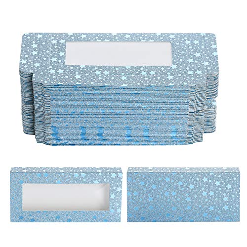 50 Pcs Empty Eyelashes Packaging Soft Paper Lash Box, False Eyelashes Storage Box for Women Girls Makeup Tool Eyelash Boxes