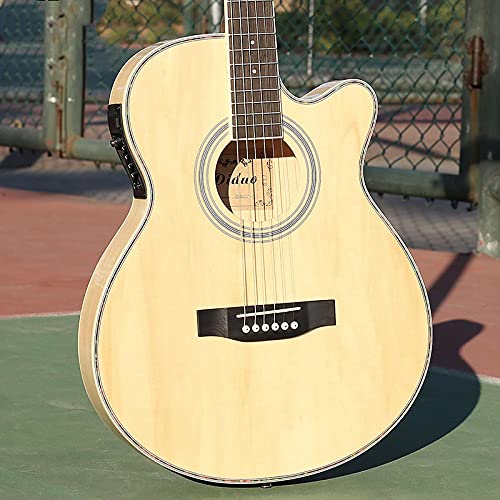KEPOHK Guitare acoustique électrique 6 cordes en acier corps mince couleur du bois Flattop Balladry Folk 40 pouces 40… - Les Beatles, Paul McCartney, John Lennon, RIngo Starr, George Harrison KEPOHK Guitare acoustique électrique 6 cordes en acier corps mince couleur du bois Flattop Balladry Folk 40 pouces 40… – Image 5