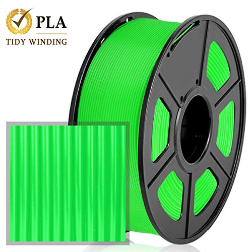 Impresora 3D PLA Filamento, Filamento PLA Verde 1.75mm 1KG, Tidy Winding Actualizado, Sin Enredos, PLA Fluorescent Verde
