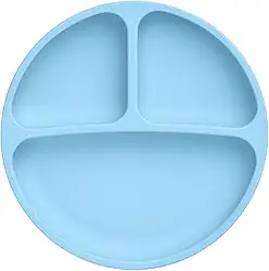Pratinho Baby de Silicone com Ventosa - Para Alimentação Infantil - BPA Free (Azul)