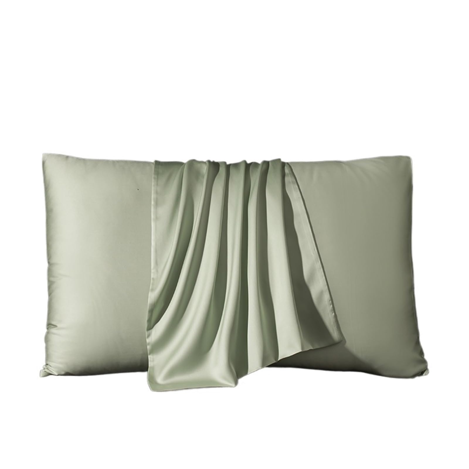 Funda de Almohada de Seda Morera Multicolor Varios tamaños(Light Green,50x80cm 2pcs)