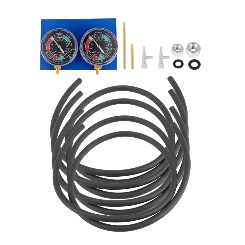 Cabilock Bilanciatore del Misuratore del Vuoto Carburante a 2 Cilindri per Motociclette, Manometro Vacuum Doppio Base Robusta per Sincronizzazione e Bilanciamento Motore