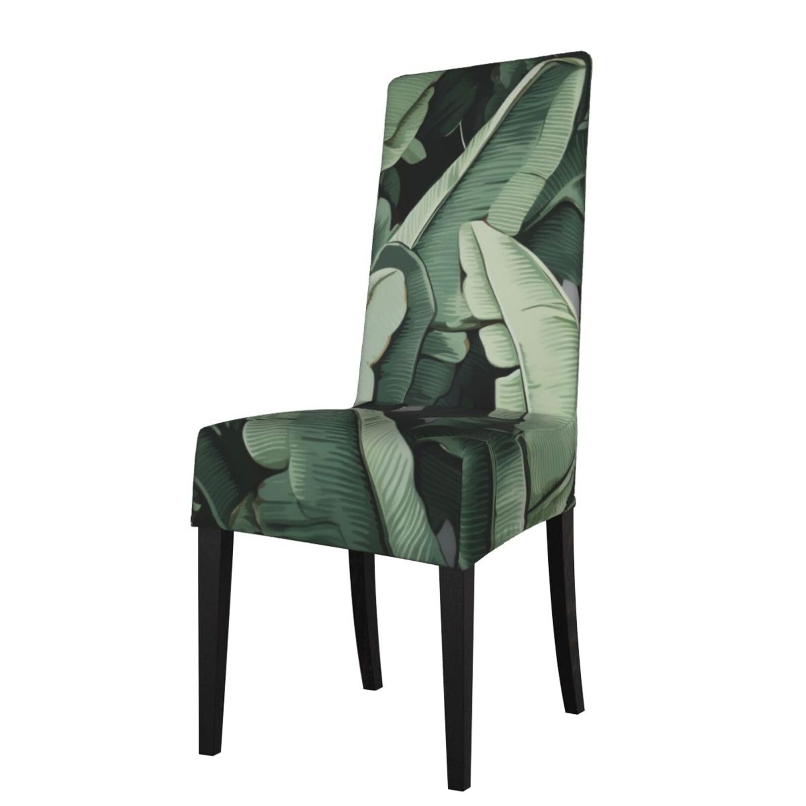 WPKJU Tropical Banana Palm Leaves Art Print Dining Chair Covers Removable Chair Seat Covers Decorative for Kitchen & Bar Stools
