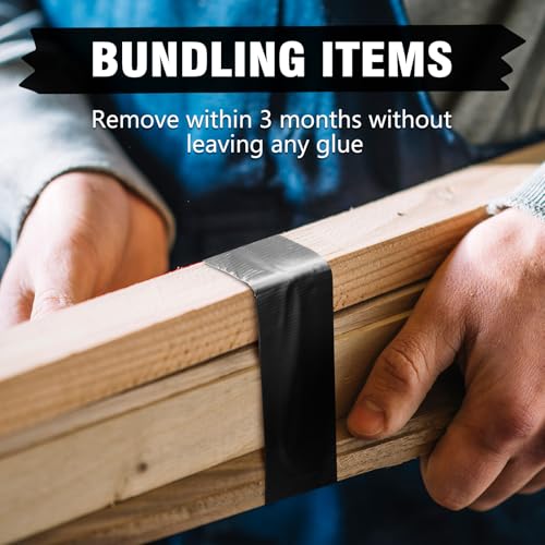 Fyguard 2 Rolle Panzertape, 25mm x 50m Panzerband Schwarz Reparaturband 210μ Gewebeband Wasserfest zum Reparieren Befestigen Bündeln Verstärken Abdichte