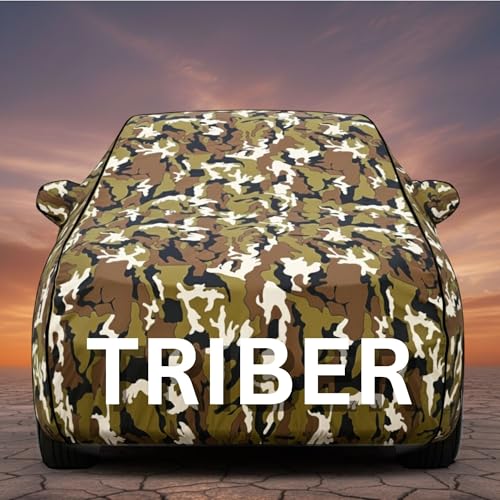 Image of Premium Jungle Series 100% Waterproof Car Body Cover for Triber Cover (All Models) with Mirror Pockets | Triple Stitched, Elastic, Custom Fit, Heat Resistant, Anti-Dust, All-Weather Cover