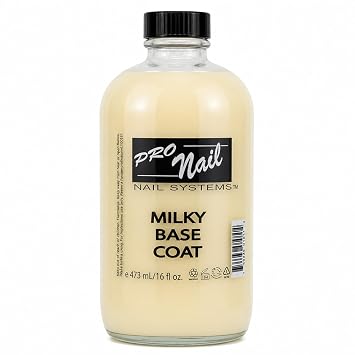 PRONAIL Milky Nail Polish Base Coat Strengthening Foundation for Weak & Ridged Nails | Paraben-Free, Sulfate-Free, Cruelty-Free | Professional Salon & At-Home Use | 16 oz Bulk Refill