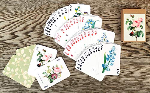 FLONZGIFT Flowers Roses Playing Cards (Poker Deck 54 Cards All Different) Vintage Graden Flowers Roses Wildflowers Engraving Painting by Redoute - Image 3