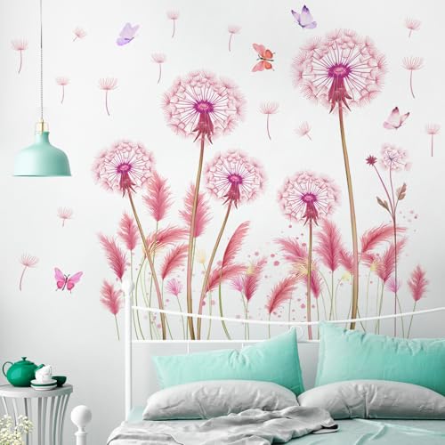 Vinilos Decorativos con Flores Acuarela Grandes Rosas y Mariposas miniatura 3