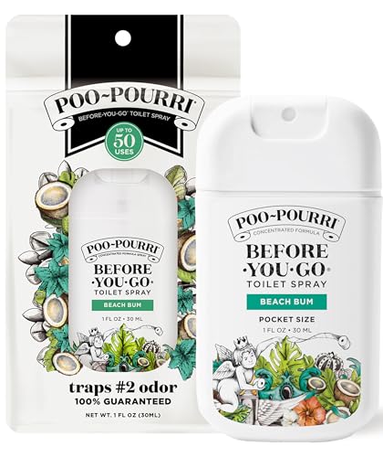 Poo-Pourri Before-You-Go Pocket Toilet Spray, Travel Essentials, Beach Bum, 1 Fl Oz, Up to 50 Uses,...
