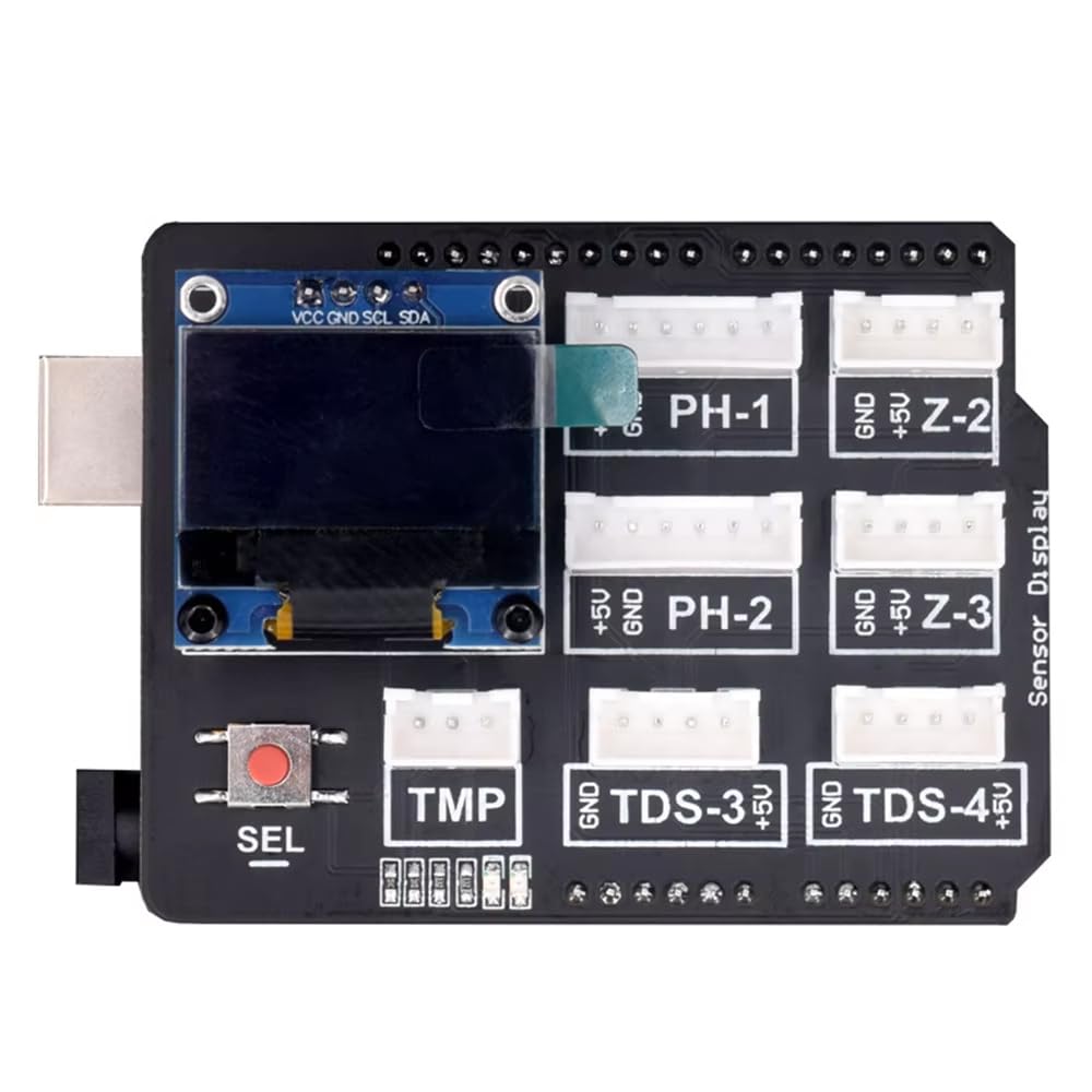 Kit de análisis de calidad del agua con pantalla OLED para agua potable, acuarios y laboratorio (turbidez y pH).