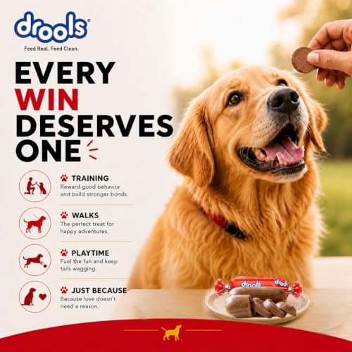 Image of Drools All Life Stages Dog Treats Sausage 10 Pieces Jar (550g) | Real Chicken Flavour | Supports Brain & Eye Development | Promotes Muscle Growth | Makes Tablet Administration Easier