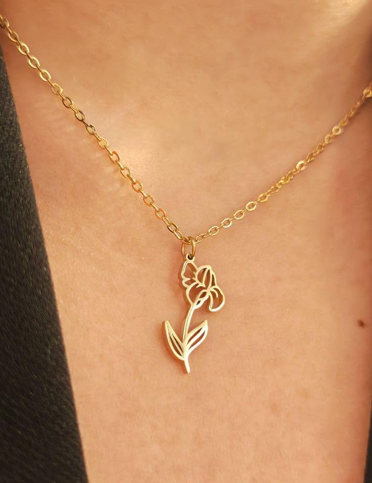 UMAGICBOX October Birth Flower Necklace Cosmos Jewelry for Women - Halloween or Birthday Gift for Mom, Daughter, Sister, Wife, Girlfriend - Libra Scorpio Dainty Pendant Gold-Plated Pendant - image 4