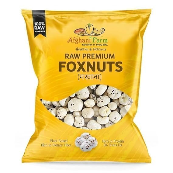 Image of Afghani Farm Phool Makhana 1kg | Premium Raw Foxnuts & Lotus Seeds | Healthy Roasted Snack | Rich in Protein, Fiber & Minerals | Gluten Free Plain Makhana Pack