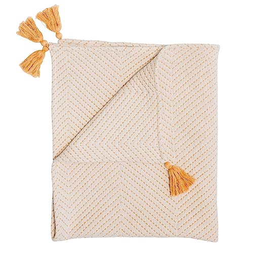 Crane Baby Manta de caléndula cheurón, manta de algodón suave para guardería y cochecito, 100% algodón, 36 x 36 pulgadas
