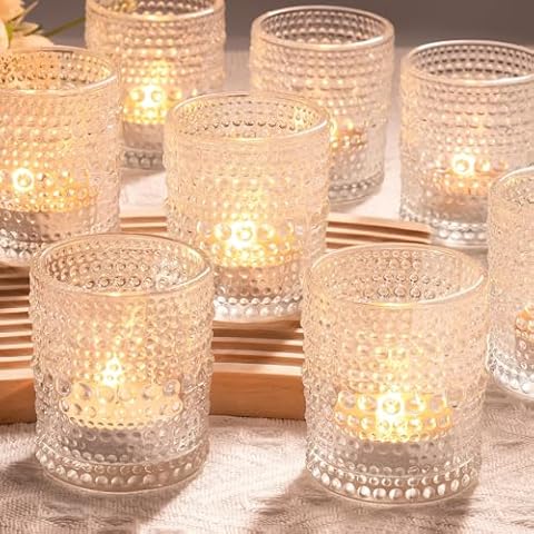 Toptime Clear Glass Tea Light Holders Set Cover