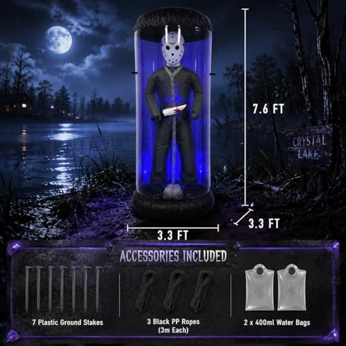 Aufblasbare Halloween-Gefangenen-Deko mit blauen LEDs – Bild 3