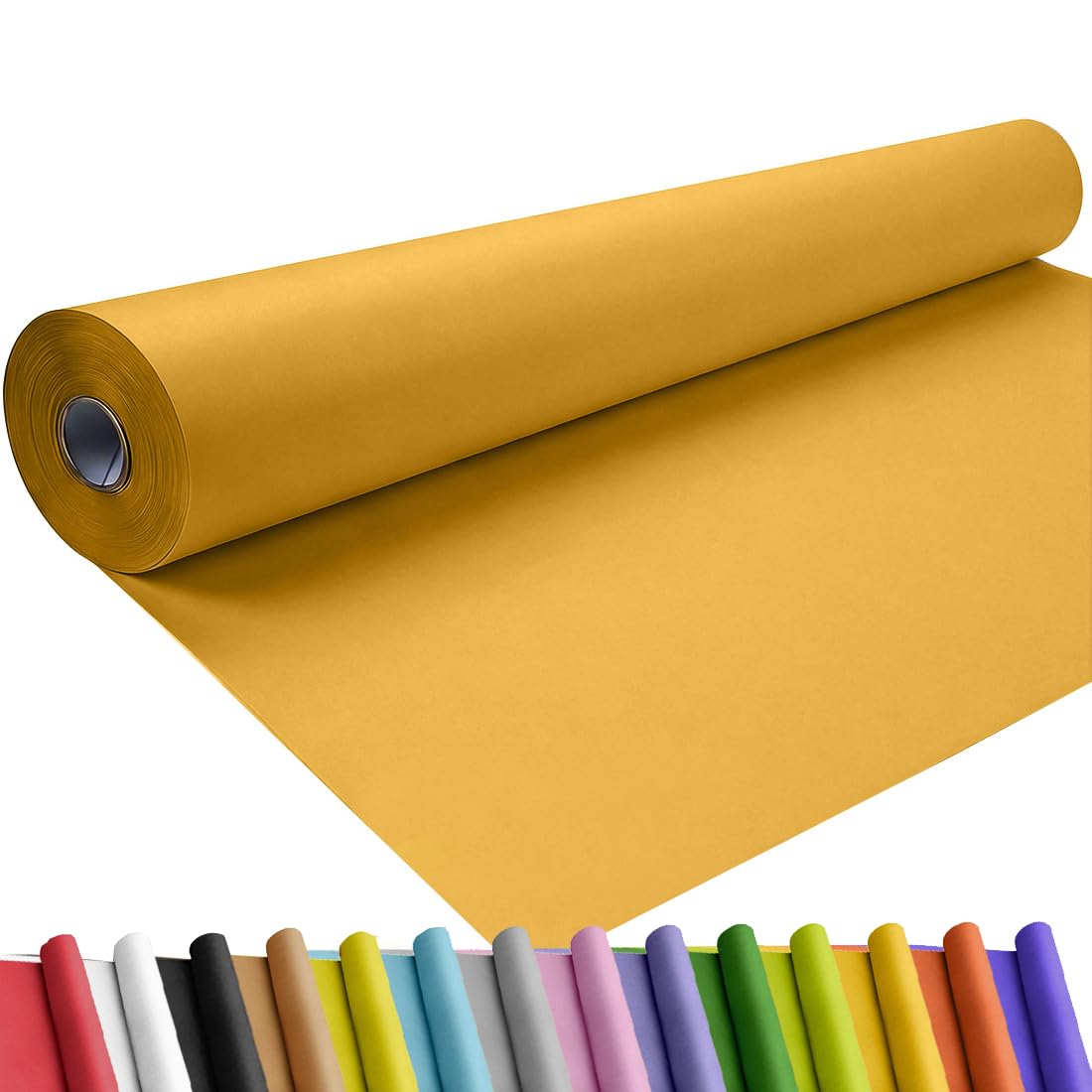 SMART&amp;CASUAL 36" x 1,500" (125') Orange Kraft Craft Paper Roll for Gift Wrapping Bulletin Board Bouquet Flower Art Packing Parcel Table Covering 80GSM 55LB (Orange, 36" x 125')