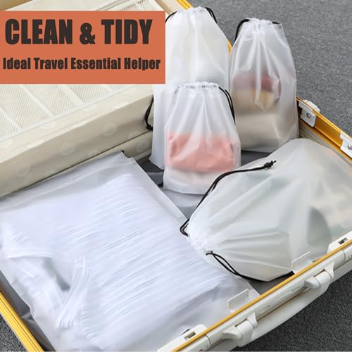 20Pack Clear Shoe Bags for Travel,11.8 * 15.7\" Drawstring Travel Shoe Bags for Packing, Waterproof Dustproof Portable Travel Shoe Storage Bag with Rope for Men and Women - Thumbnail 6