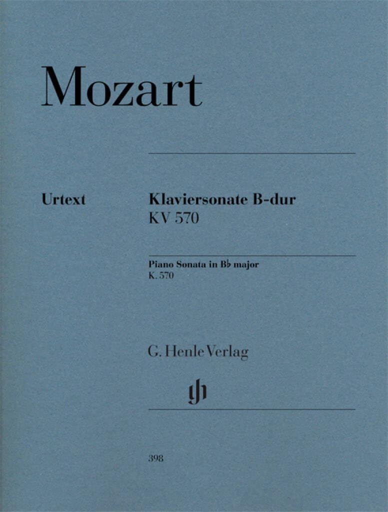 Piano Sonata B flat major KV 570 - piano - (HN 398)