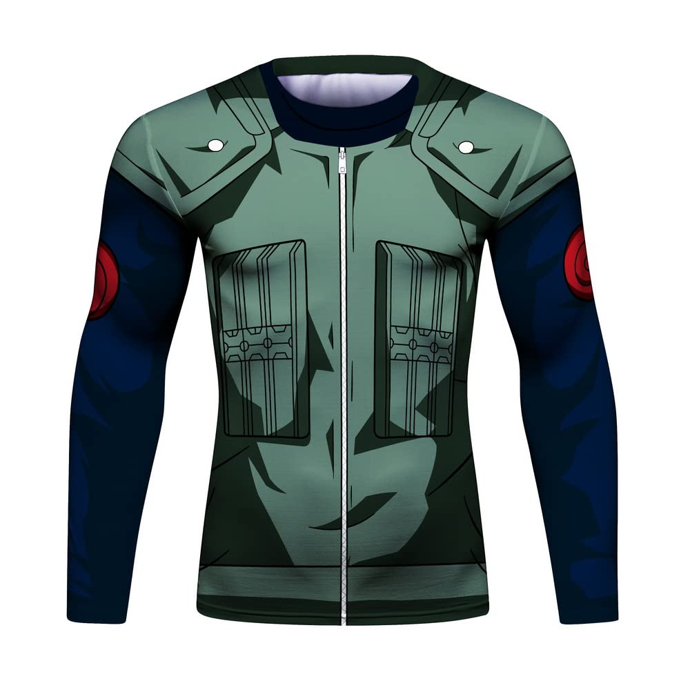 CosFitnessNinja Fitness Shirt, Shinobi Gym Costume Training Gears Anime Funny Compression Long Sleeve T-shirt for Men, Lite Series
