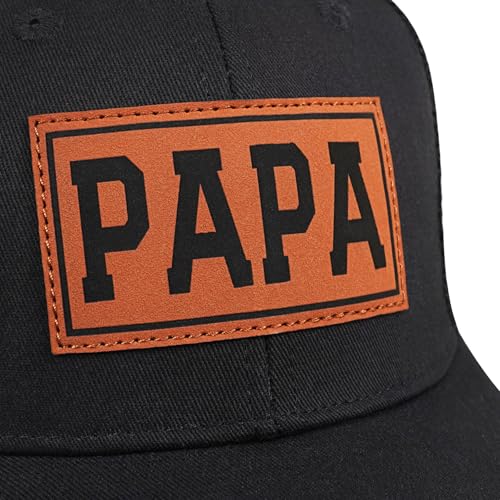 Image of Fathers Day Dad Papa Gifts from Daughter Son Wife, Unique Men's Hat for Dad Grandpa Husband, Leather Pattern Baseball Cap