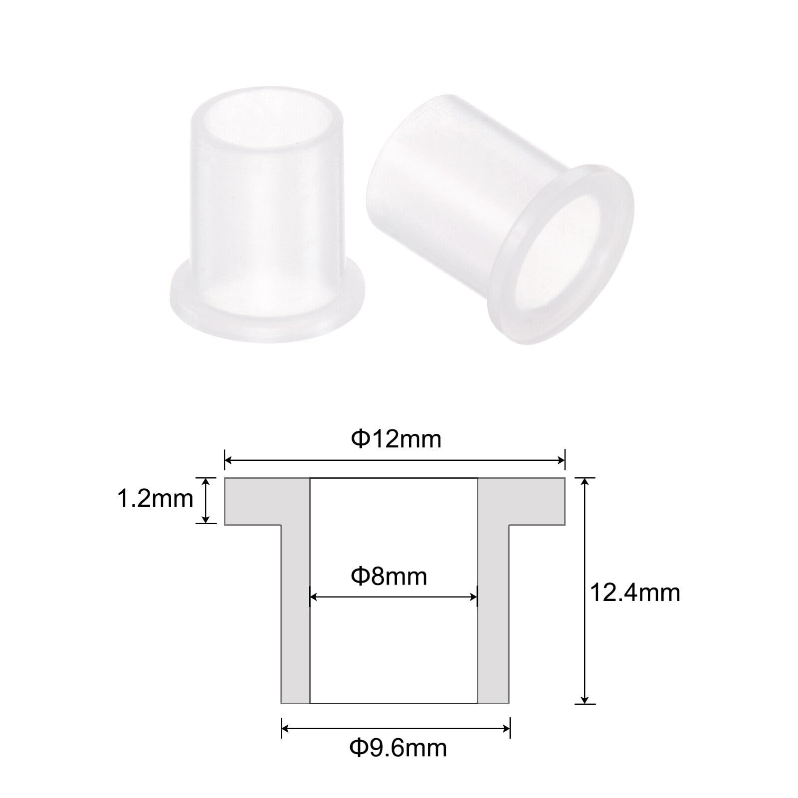 Toolparts And Accessories 10pcs Flanged Sleeve Bearings 8mm ID 9.6mm OD 12.4mm Length Nylon Bushing White (#CN#130824-03672)