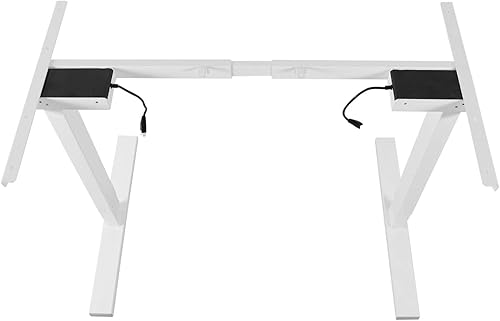 Miniatura 5 de Marco de escritorio eléctrico de pie con motor doble, base de escritorio de altura ajustable con 4 controladores de memoria programables, patas de