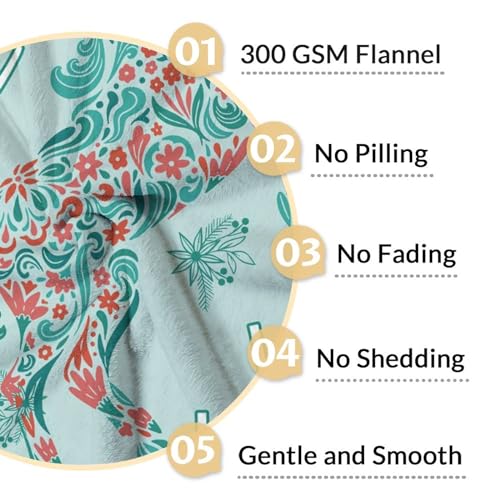 Mercuryelf Horse Blanket Gift - 40x50 Inches Trendy Throw Blankets for Girls - Mint Green Soft, Fuzzy & Warm Throws for Travel, Office