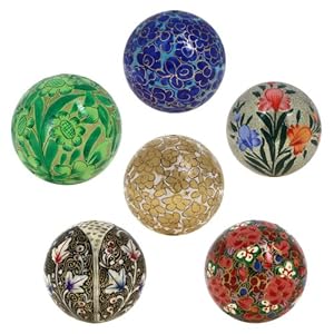 Shalinindia Pappmaché Kugeln, 6er-Satz