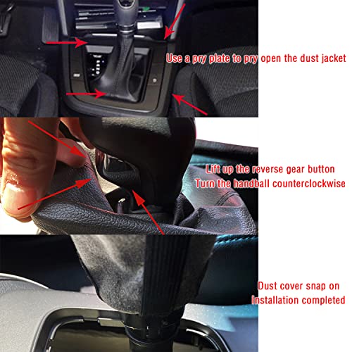 Image of Salior Dustproof Car Shift Knob Cover, Protects Gear Shift Knob & Decorate Car Interior,Universal Gear Shift Cover for Most Manual Transmission Car Truck SUV (Carbon Fiber Red)