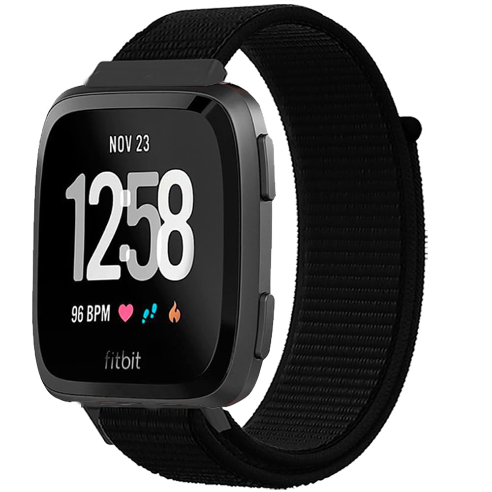BTTNG Lot De 2 Bracelets Nylon Pour Fitbit Versa 2 / Versa / Lite – Réglables, Respirants, Sport